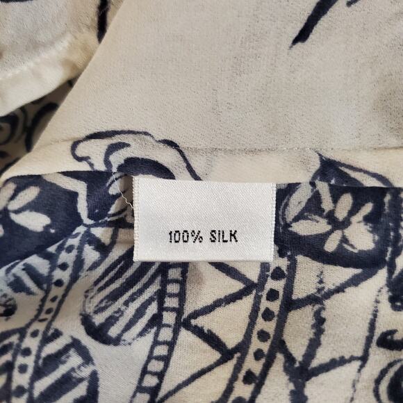 Vtg Talbots 100% Silk Floral Short Flutter Sleeve Button Ruffle Top Size 16 Y2K - Picture 8 of 9